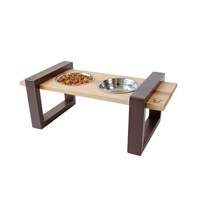 Підставка з мисками 10 центів для Джека №1 M 2 шт. по 250 мл коричневий