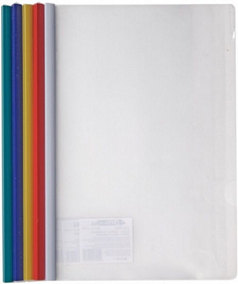 Папка с планкой-зажимом 6 мм А4 140 мкм цвет в ассортименте