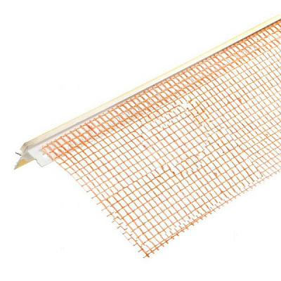 Уголок ПВХ для окон с сеткой 9 мм x 2,5 м