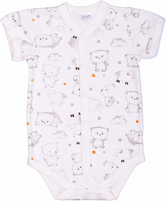 Боди унисекс Татошка 1401285 панды р.80 белый с рисунком 