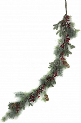 Гирлянда хвойная New Star микс с шишками и ягодами A3-50101 1,5 м