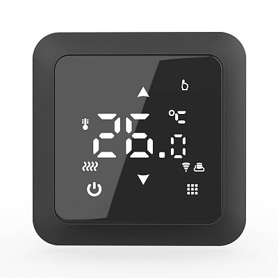 Терморегулятор для теплої підлоги In-Therm WI-FI СЕНСОРНИЙ PWT 517 ЧОРНИЙ МАТОВИЙ ДЛЯ ТЕПЛОГО ПІДЛОГИ