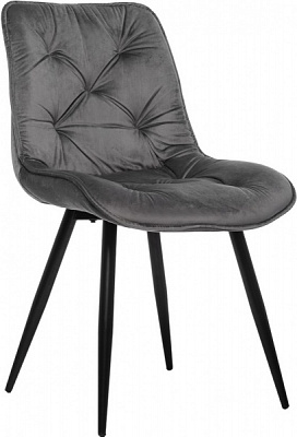 Стул обеденный Плото велюр серый/черный