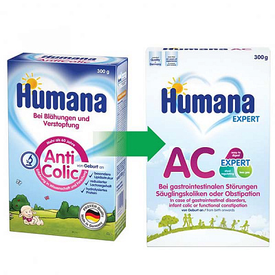 Суха молочна суміш Humana АntiColic mit LC PUFA 300 г 4031244751973