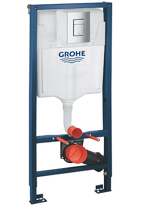 Комплект інсталяції Grohe Solido для підвісного унітазу 3 в 1 з квадратною кнопкою хром 38811000T