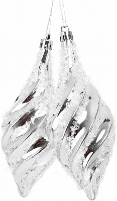 Игрушка на елку Подвеска формовая звезда/сосулька 9/12/13 см в ассортименте 2 шт./уп.