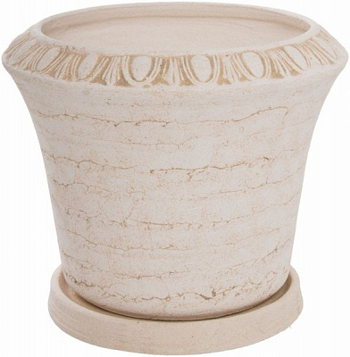 Горшок шамотный Ионик малый 194 круглый 33,1л кремовый 