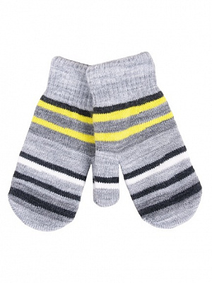 Рукавички YO! Смужка (5904921650175) р.18 сірий