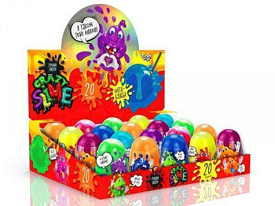 Маса для ліплення Danko Toys Crazy Slime у колбі укр. (20) в асортименті