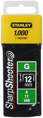 Скобы для ручного степлера Stanley 12 мм тип 140 (G) 1000 шт. 1-TRA708T