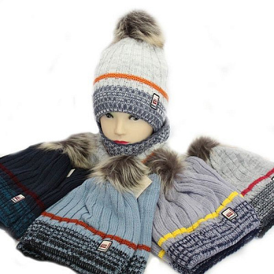 Комплект шапка + снуд р.50-52 в ассортименте 1329К 