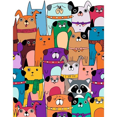 Картина по номерам Енот среди друзей 35х45 см Rosa Start 