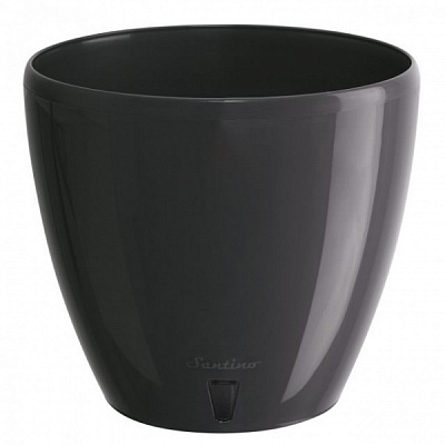 Вазон пластиковий Santino Deco Twin круглий 5,8 л антрацит