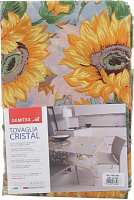 Скатертина Cristal Eco соняшники 140x180 см прозорий із малюнком Gemitex 