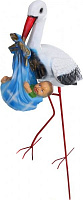 Скульптура садовая Аист с младенцем на металлических лапах