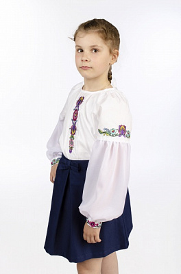 Вышиванка для девочек Эдельвика р.146 белый 48-23/00 