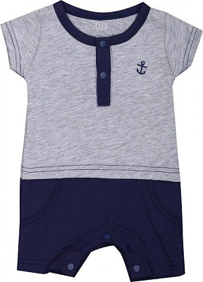 Комбинезон Фламинго р.68 серый с синим 637-129 