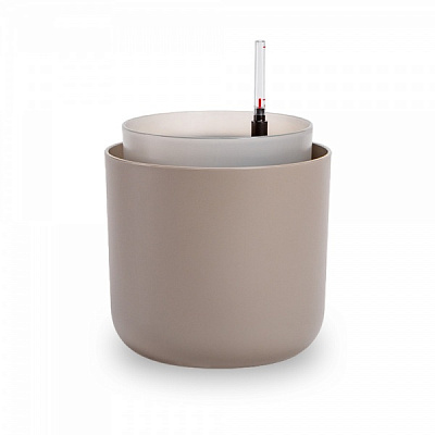 Вазон пластиковий Plastia з системою автополиву Tolita 19 см круглий 2,2 л коричневий (1707081907)