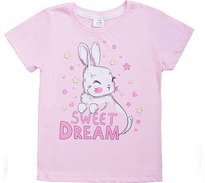 Футболка для девочек Luna Kids с принтом Sweet Dream р.104 розовый 