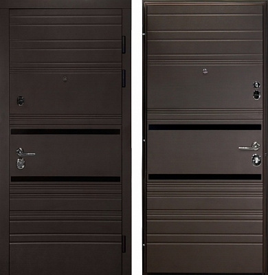 Двері вхідні Булат Гарант 514 венге горизонт темний 2050x850 мм праві