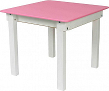 Столик Yuliana Woody 60 х 60 білий з пеналом рожева стільниця 12013301