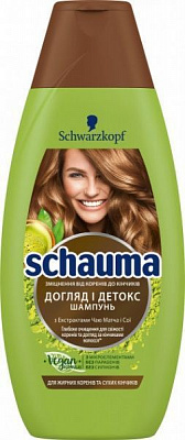 Шампунь Schauma Уход и детокс для волос с жирными корнями и сухими кончиками 400 мл
