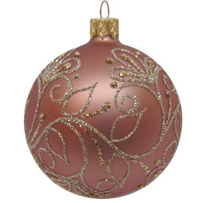 Куля новорічна d80 с золотим малюнком 9678/30869