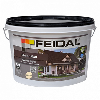 Краска резиновая водоэмульсионная Feidal Elastic Matt Ral 1015 мат бежевый 6кг