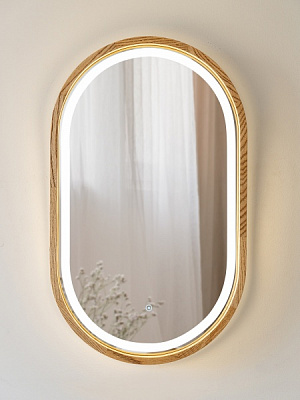 Дзеркало з вбудованим підсвічуванням Luxury Wood Freedom Slim LED ясен темний 450x750 мм
