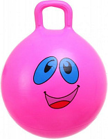 М'яч стрибунець надувний з ручкою посмішка KH2-41/Pink