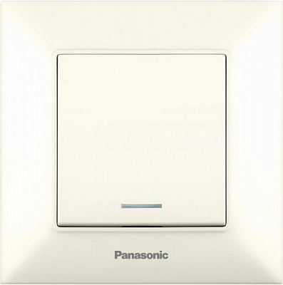 Вимикач одноклавішний Panasonic Arkedia Slim з підсвіткою 10 А 250В кремовий 480100195