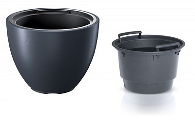 Горшок для цветов Prosperplast HEOS 298х230 мм круглый антрацит 