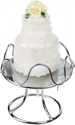 Свеча Свадебный торт на подставке 6 х 6 см