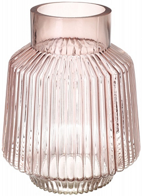 Ваза стеклянная Pink 180x220 мм 22 см розовая 