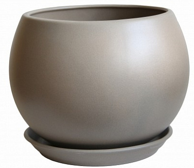 Вазон керамічний Оріана-Запоріжкераміка Куля крошка круглий 1,4 л капучино (037-2-194)