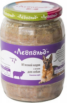 Корм Леопольд Мясний корм з ягням для собак 720 г