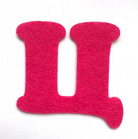 Буква Ц 2 мм, 5,5 см рожевий