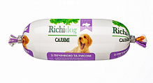 Корм вологий Для молодих та дорослих собак для усіх порід Richi Dog салямі з печінкою 120 г
