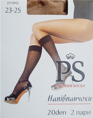 Получулки Premier Socks 20 den 2 пары р. 23-25 бежевый