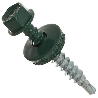 Саморез для кровли по дереву SDF RAL 6005 4.8x35 мм 40 шт