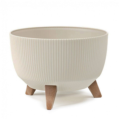 Вазон пластик ROMA jumper круглий бежевий 5,1 л Ламела (9889563)