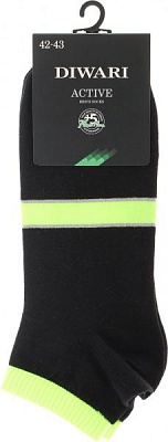 Шкарпетки Diwari ACTIVE 066 р. 42-43 чорно-салатовий