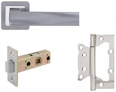 Комплект RDA Super Ручка Cube + защелка 6-45 хром с петлями