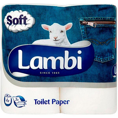 Бумага туалетная Metsa Tissue Lambi 4 шт