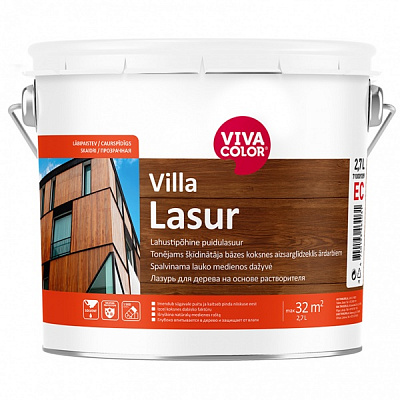 Лазурь-антисептик Vivacolor Фасадная Villa Lasur Прозрачный мат 2,7 л