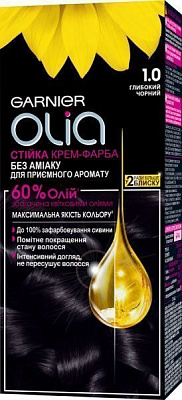 Крем-фарба для волосся Garnier Olia 1.0 глибокий чорний