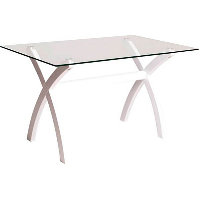 Стол обеденный Х-фактор 2 белый/прозрачный 