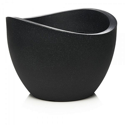 Кашпо пластиковое Scheurich Wave Globe 30 круглый 8 л гранитно-черный 