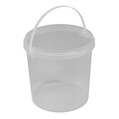 Ведро обычное Пласт-Бокс круглое (высокое) с пластиковой ручкой (10BH) 10 л прозрачный