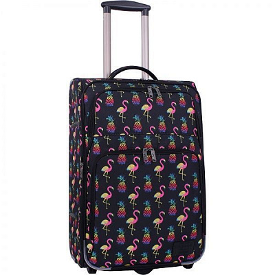 Чемодан Bagland Леон 51 л черный с рисунком 361 (0037666244) 